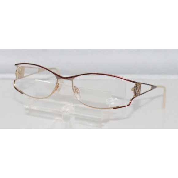 New Women's Cazal Burgundy and Gold Eyeglasses